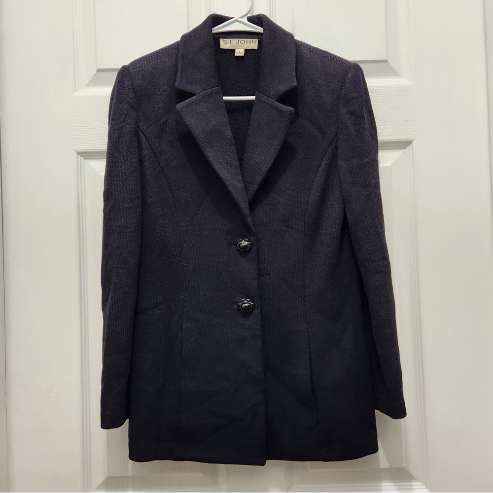 St. John Basics Black Knit Jacket